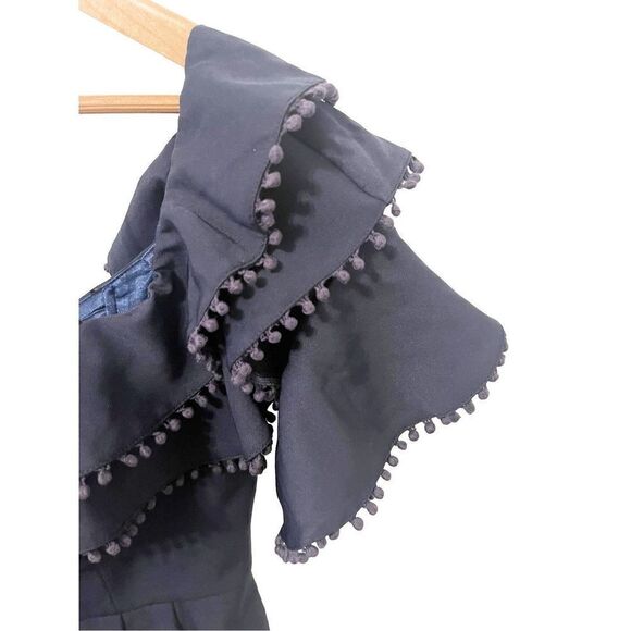 Sheike Navy Blue Off the Shoulder Cropped Jumpsuit - Picture 3 of 6